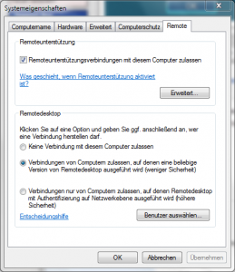 Remoteeinstellungen